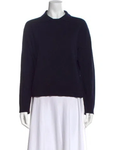 Pre-owned Allude Mock Neck Sweater In Blue