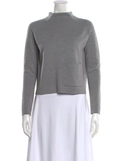 Pre-owned Allude Mock Neck Sweater In Gray
