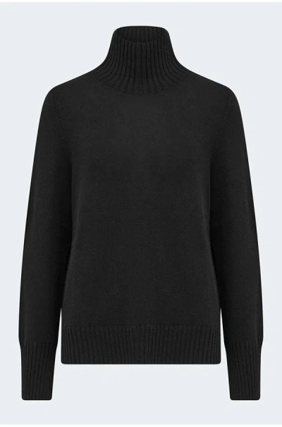 Allude Mock Neck Sweater In Black