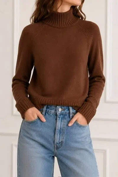 Allude Mock Neck Sweater In Cinnamon Tea In Brown