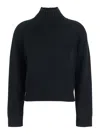 Allude Mock-neck Cashmere Sweater In Blue