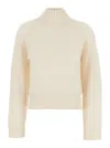 Allude Mockneck Cashmere Pull In White