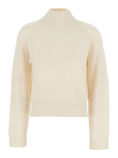 Allude Mockneck Cashmere Pull In White