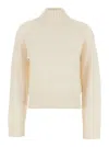 Allude Mockneck Cashmere Pull In White