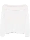 Allude Off-shoulder Sweater In White