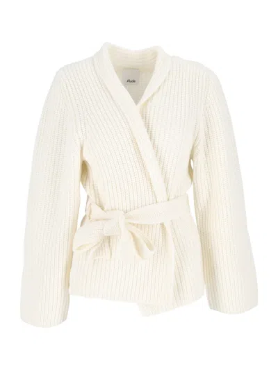 Allude Open Cardigan In White