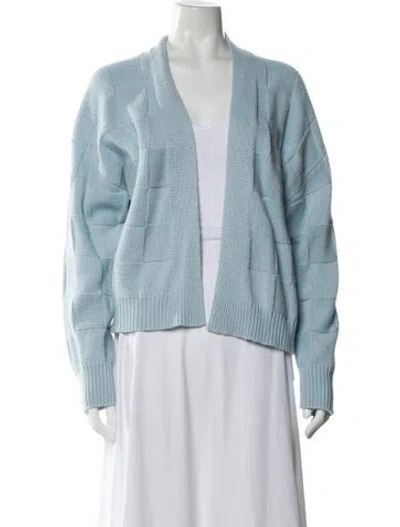 Pre-owned Allude Open Front Sweater In Blue