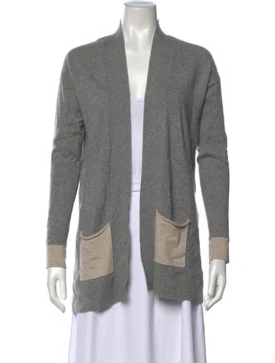 Pre-owned Allude Open Front Sweater In Grey