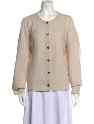 Pre-owned Allude Open Front Sweater In Neutrals