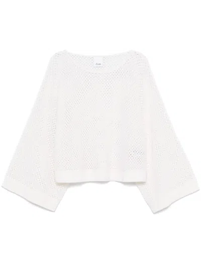 Allude Open-knit Sweater In White