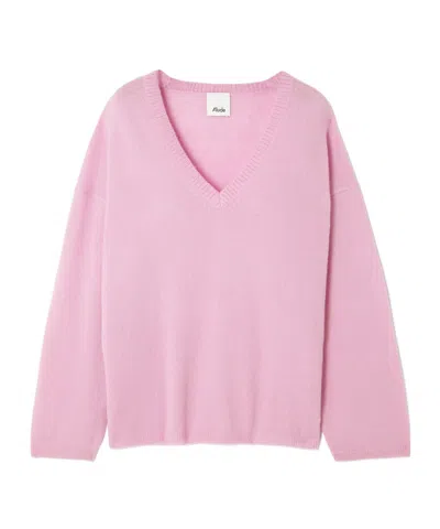 Allude Oversized Cashmere And Silk-blend Sweater In Pink