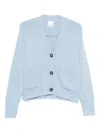 Allude Patch-pocket Button-up Cardigan In Blue