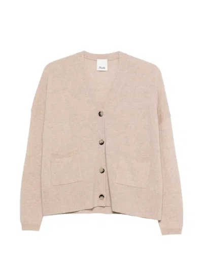 Allude Pockets Button Cardigan In Neutral