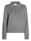 Allude Polo-neck Patch-pocket Sweater In Gray