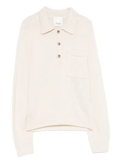 Allude Polo-neck Sweater In Neutral