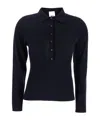Allude Black Polo Style Sweater With Classic Collar In Black