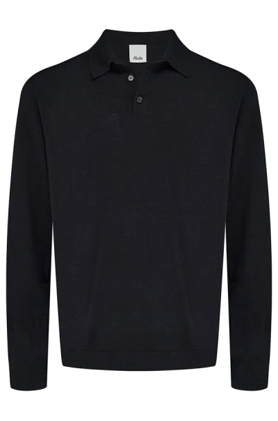 Allude Poloneck Sweater In Navy In Blue