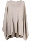 Allude Poncho Cashmere-wool Jumper In Multi