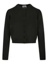 Allude Puff-sleeve Cardigan In Black