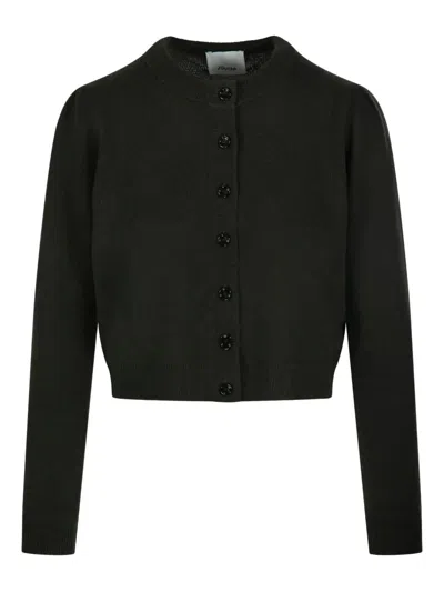 Allude Puff-sleeve Cardigan In Black