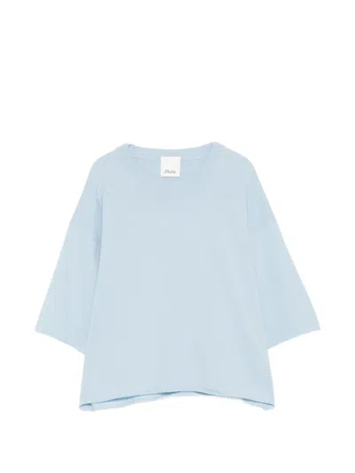 Allude Raw-cut T-shirt In Blue