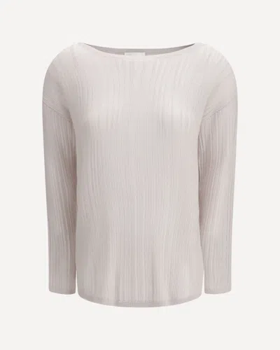 Allude Rib-knit Crew-neck Sweater In White