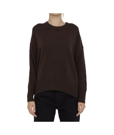 Allude Rib Knitted Sweater In Black