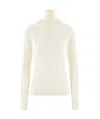 Allude Rib Turtleneck In White