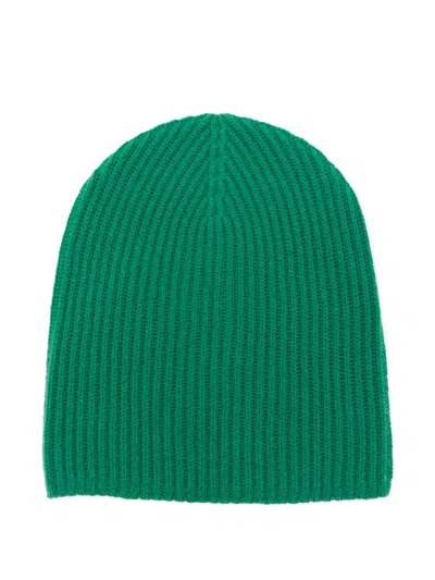 Allude Ribbed Beanie In Green