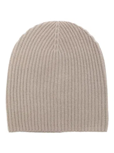 Allude Ribbed Beanie In Grey