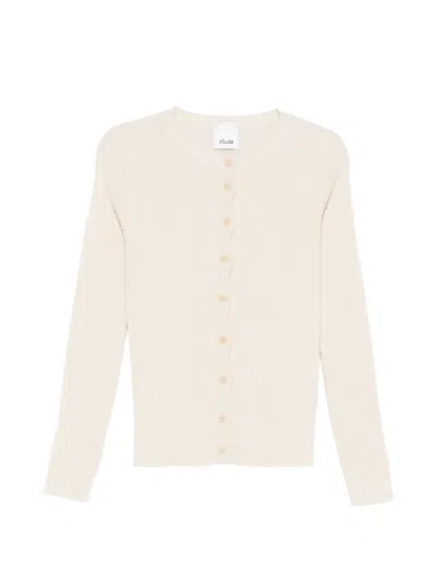 Allude Ribbed Cardigan In Neutral