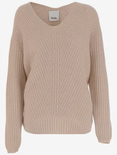 Allude Ribbed Cashmere Pullover In Pink