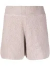 Allude Ribbed Cashmere Shorts In 中性色