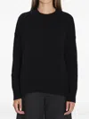 Allude Ribbed Crew-neck Cashmere Sweater In Black
