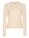 Allude Ribbed Crew-neck Sweater In Neutral