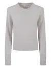 Allude Ribbed Crew-neck Sweater In Neutral