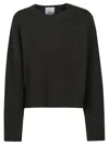 Allude Ribbed Currant Sweater With Round Neck In Green