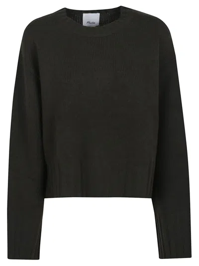 ALLUDE RIBBED CURRANT SWEATER WITH ROUND NECK