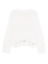 Allude Ribbed-hem Long-sleeves Sweater In White