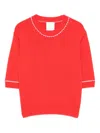 Allude Ribbed-hem T-shirt In Red
