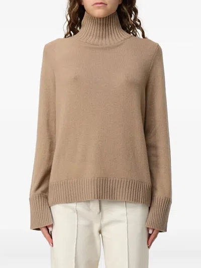 ALLUDE RIBBED HIGH-NECK SWEATER