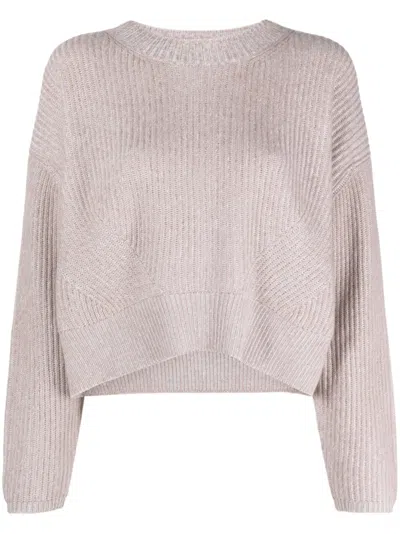 Allude Ribbed-knit Cashmere Jumper In Neutrals