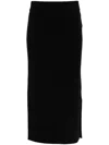 ALLUDE RIBBED-KNIT MIDI SKIRT