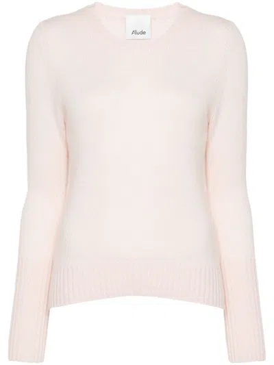 Allude Ribbed-knit Sweater In Pink