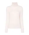 Allude Light Pink Wool Sweater In White