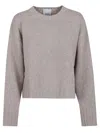 Allude Cropped Knit Sweater With Ribbed Detailing In Brown