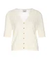Allude Ribbed-knit Virgin Wool Cardigan In White