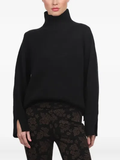 Allude Ribbed-trim Cashmere Sweater In Black
