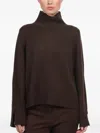 Allude Ribbed-trim Sweater In Brown