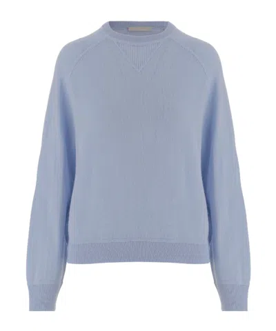 Allude Ribbed-hem Knitted Sweater In Blue